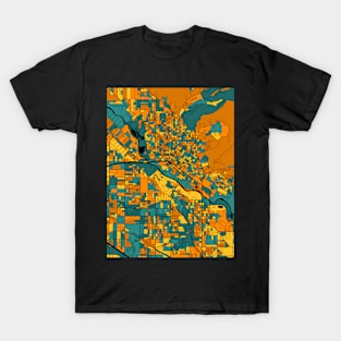 Boise Map Pattern in Orange & Teal T-Shirt